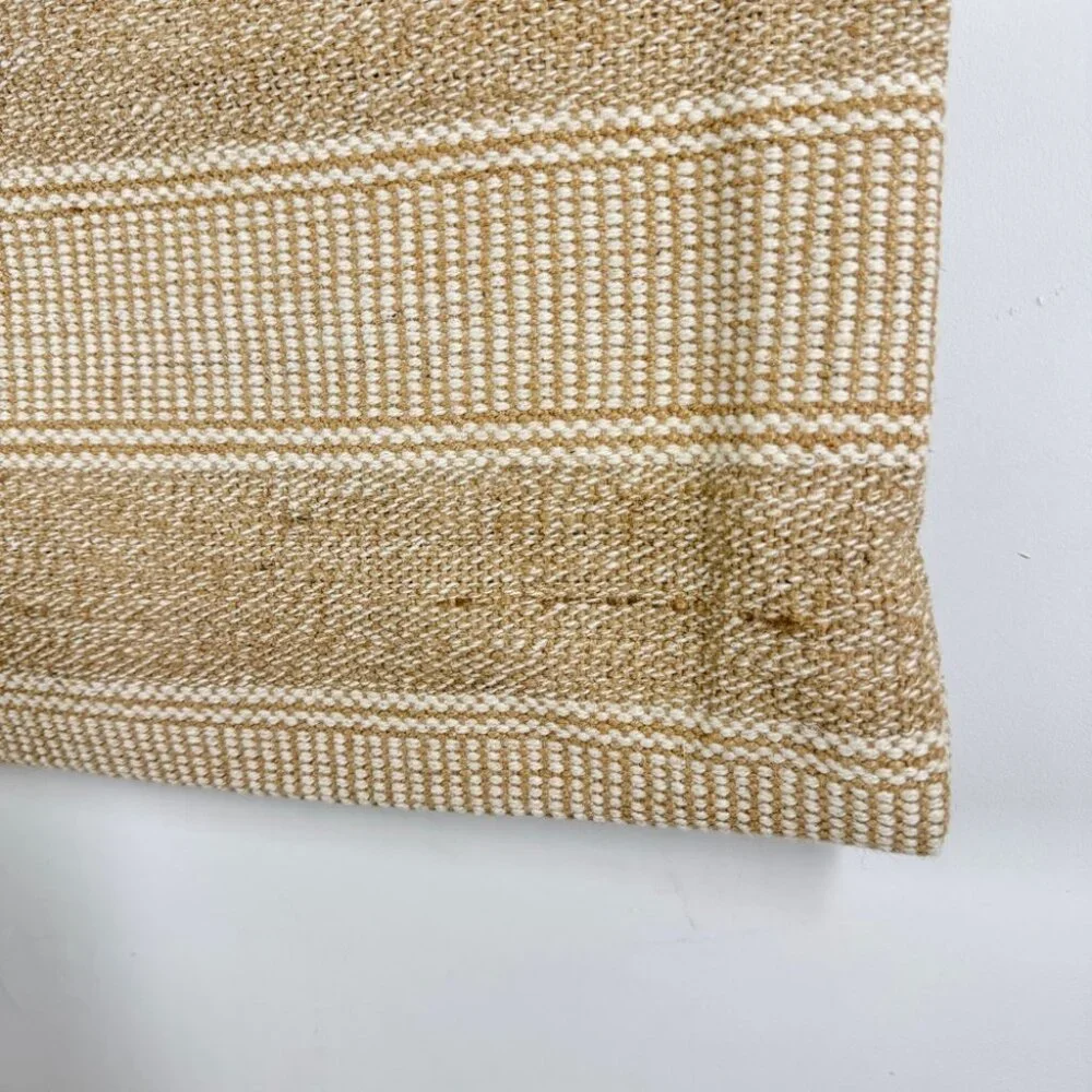 Summer Boho Woven Straw Raffia Bag Stylish Tan and White Tote Bag Stripe Beach - Picture 9 of 15